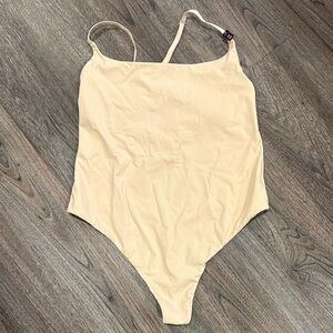 La SENZA Cream Shapewear Thong Bodysuit NWT Size L-XL